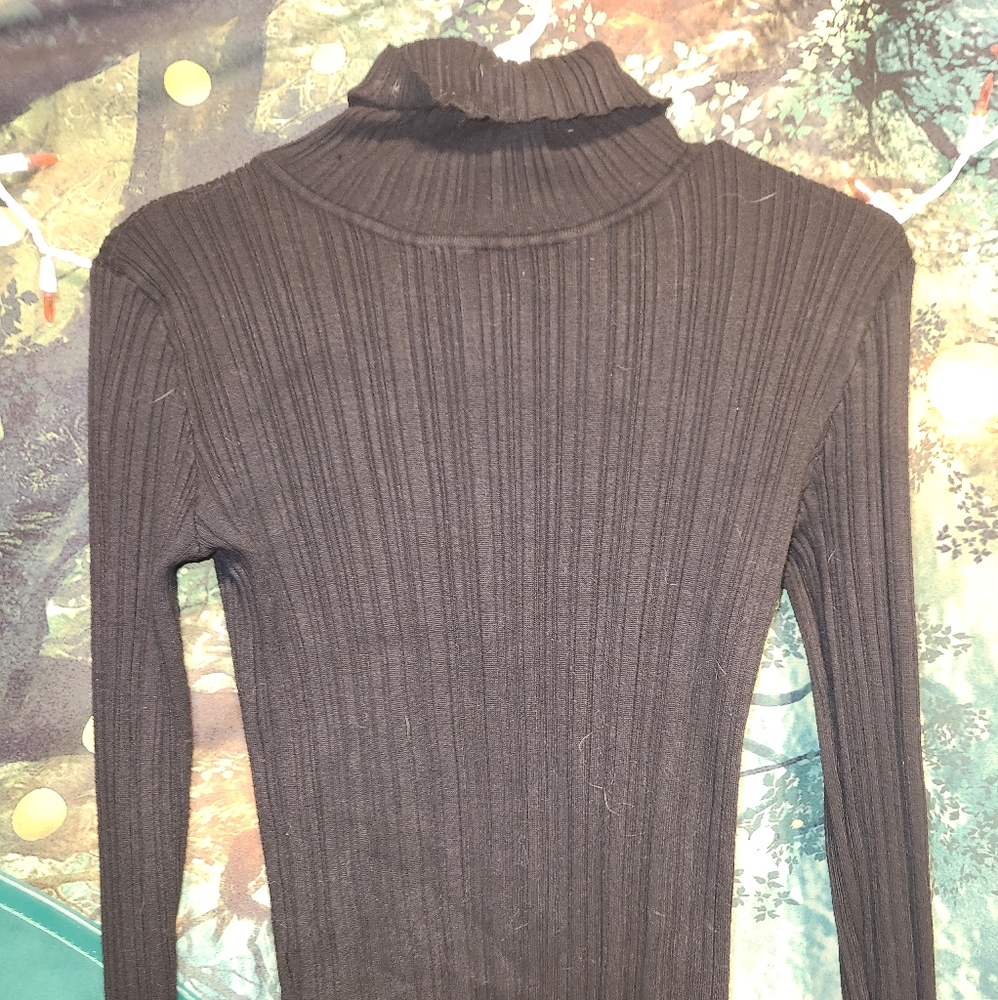 Women's Black Ribbed Sweater
